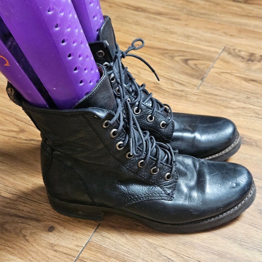 Frye Veronica Lace Up Leather Combat‎ Boots Womens 6.5B Utility Rugged 76276